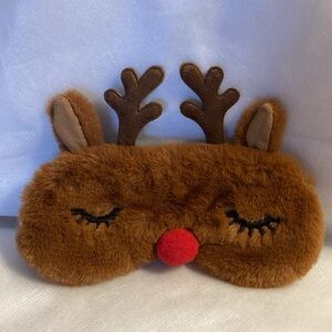 NWOT - Cute Plush Reindeer Sleeping Eye Mask With Black Elastic Head Band